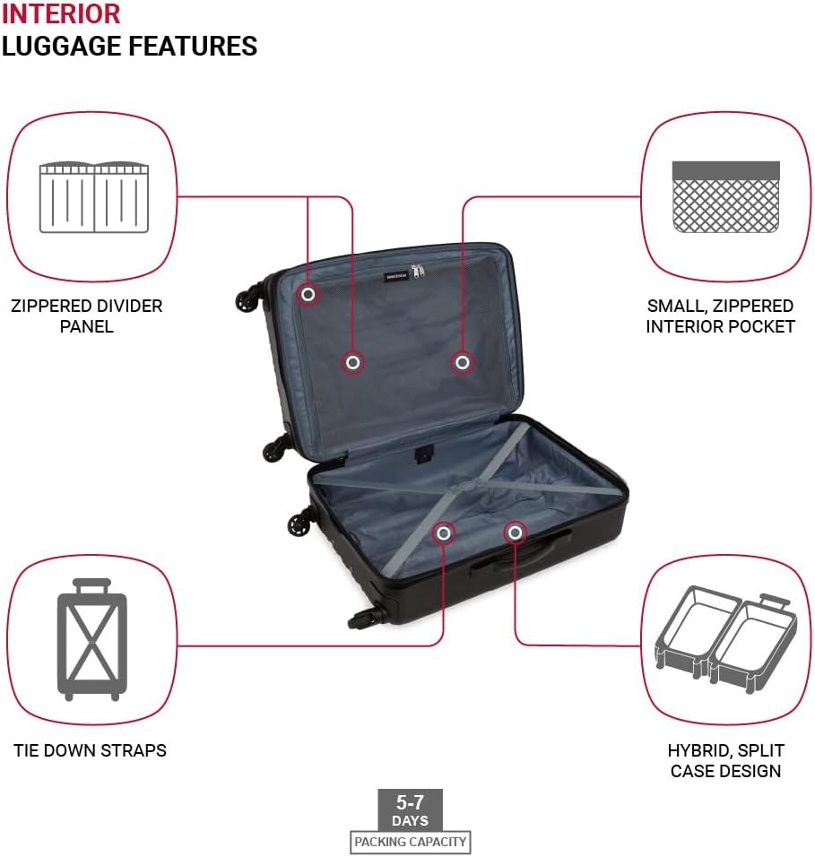 8018 Hardside Expandable Luggage with Spinner Wheels, White, Carry-On 20-Inch