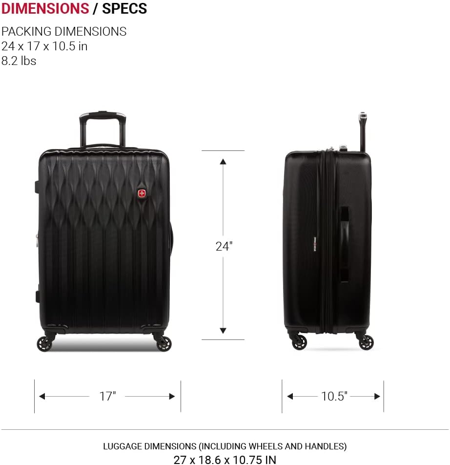 8018 Hardside Expandable Luggage with Spinner Wheels, White, Carry-On 20-Inch