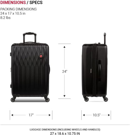 8018 Hardside Expandable Luggage with Spinner Wheels, White, Carry-On 20-Inch