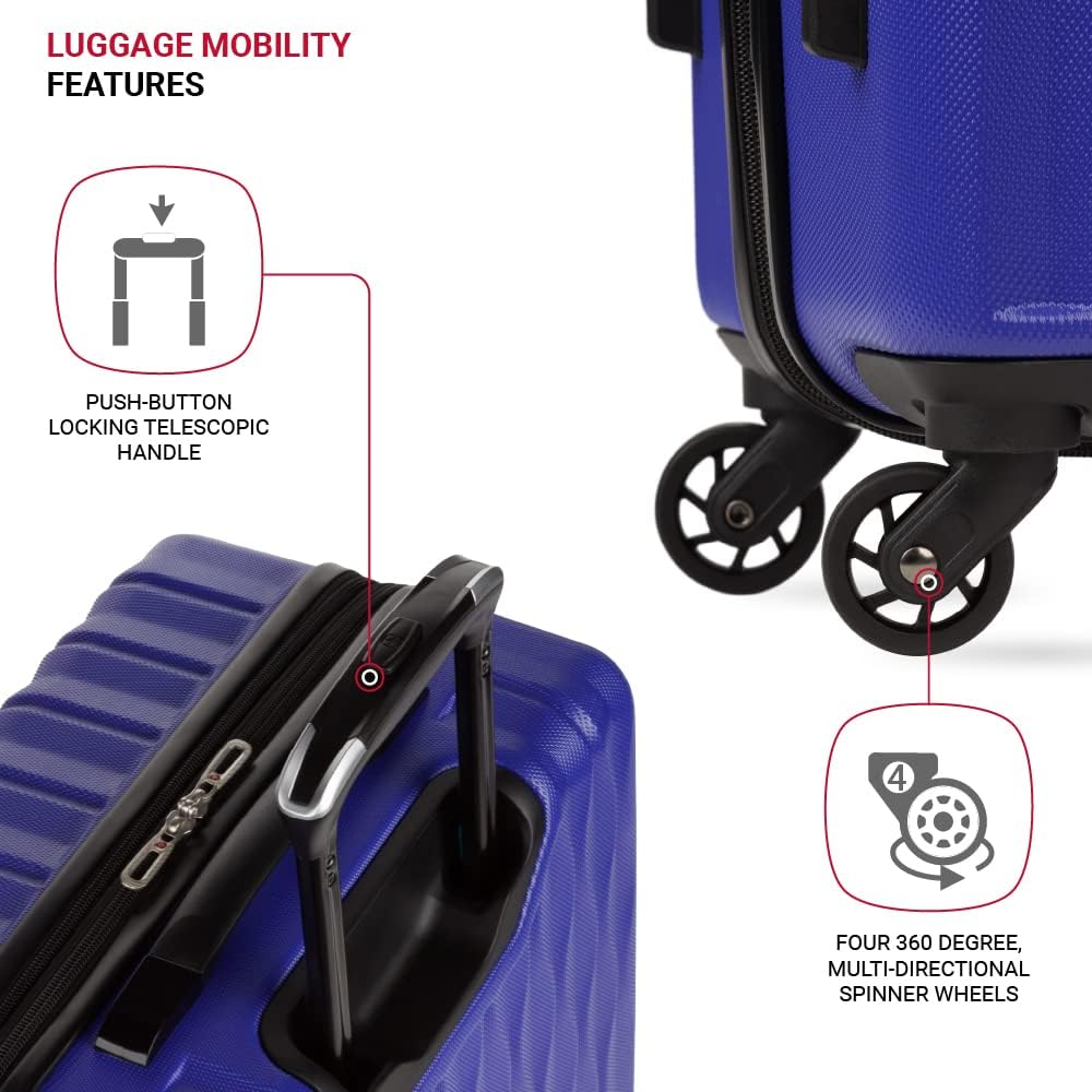 8018 Hardside Expandable Luggage with Spinner Wheels, White, Carry-On 20-Inch