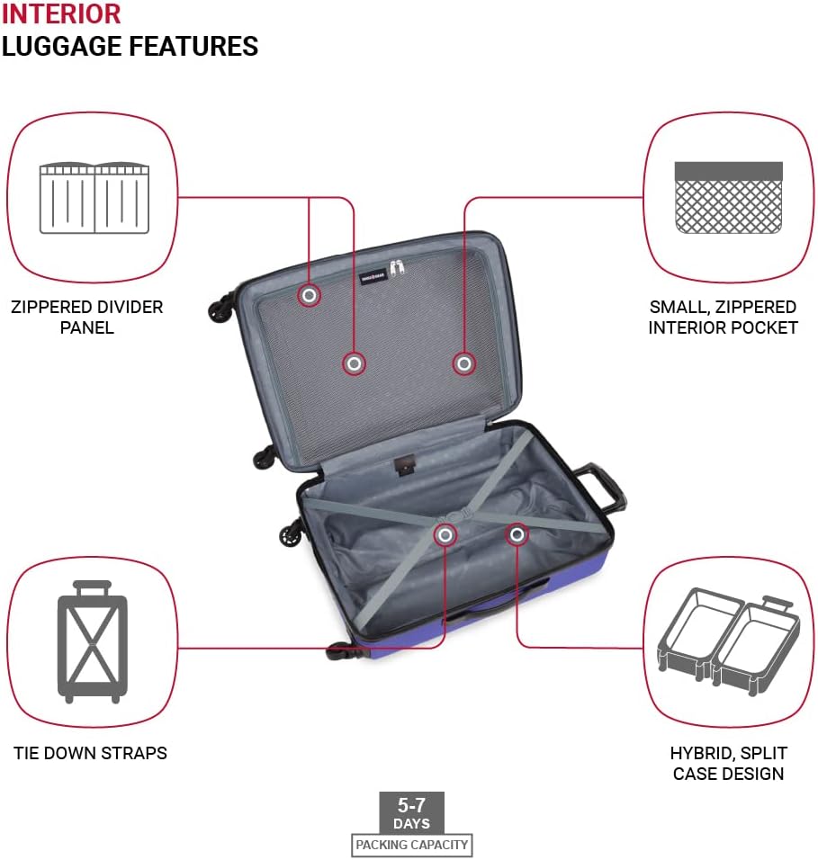 8018 Hardside Expandable Luggage with Spinner Wheels, White, Carry-On 20-Inch