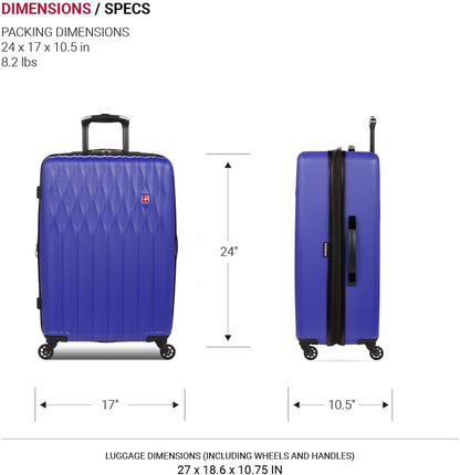 8018 Hardside Expandable Luggage with Spinner Wheels, White, Carry-On 20-Inch