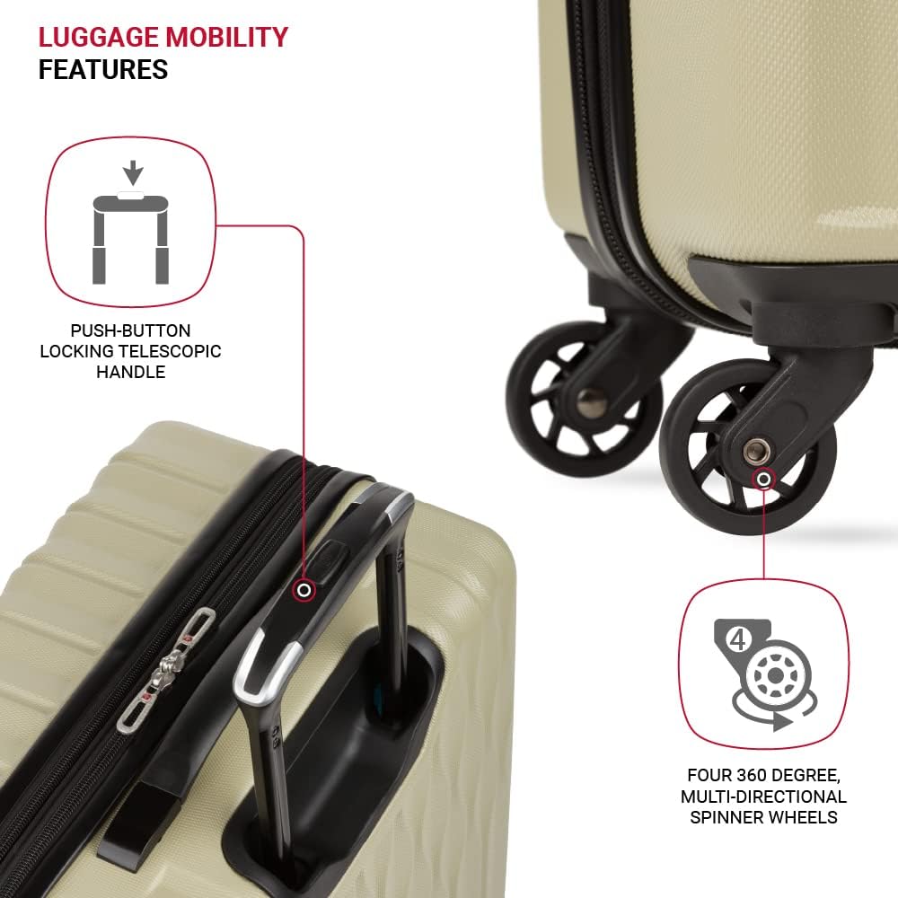 8018 Hardside Expandable Luggage with Spinner Wheels, White, Carry-On 20-Inch