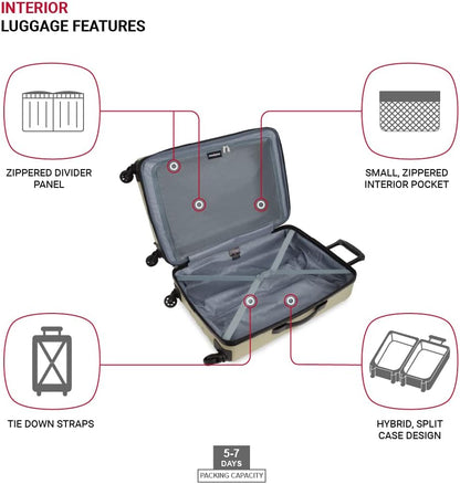 8018 Hardside Expandable Luggage with Spinner Wheels, White, Carry-On 20-Inch