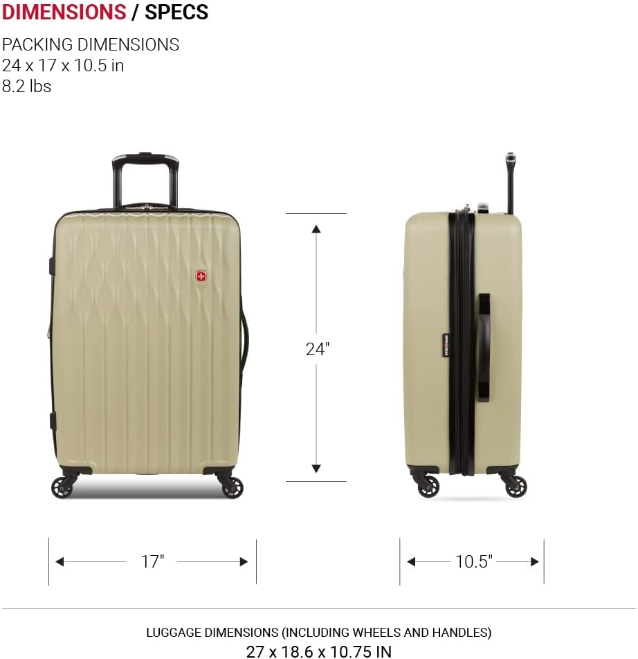 8018 Hardside Expandable Luggage with Spinner Wheels, White, Carry-On 20-Inch
