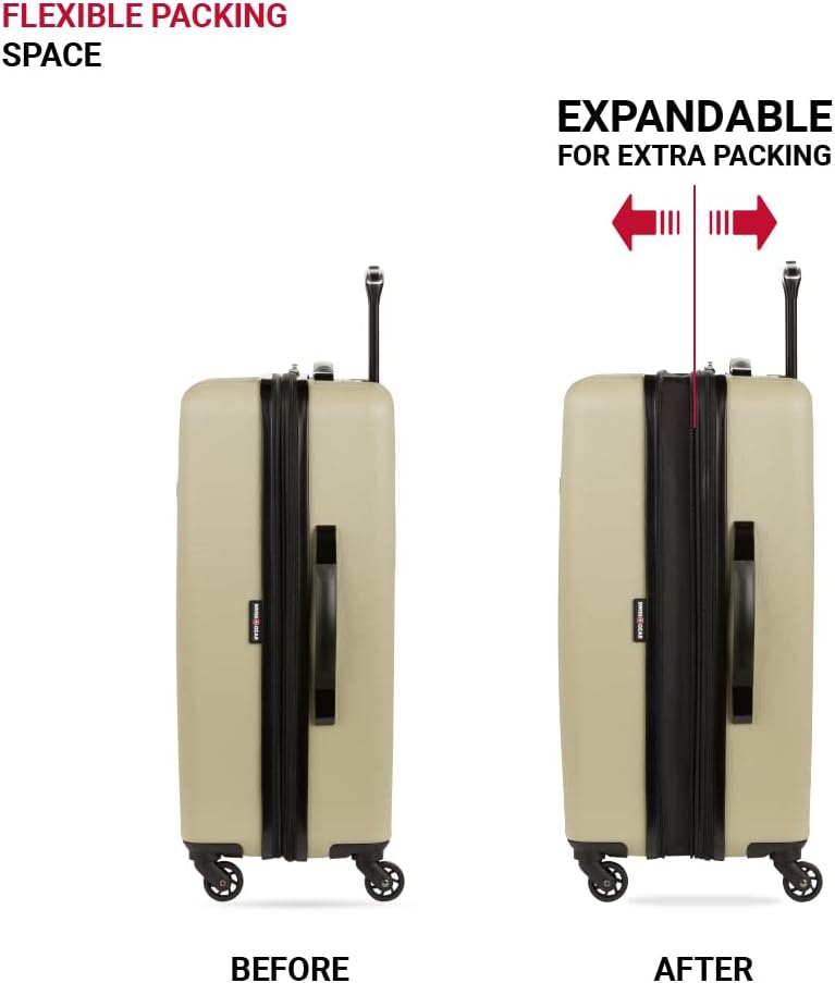 8018 Hardside Expandable Luggage with Spinner Wheels, White, Carry-On 20-Inch