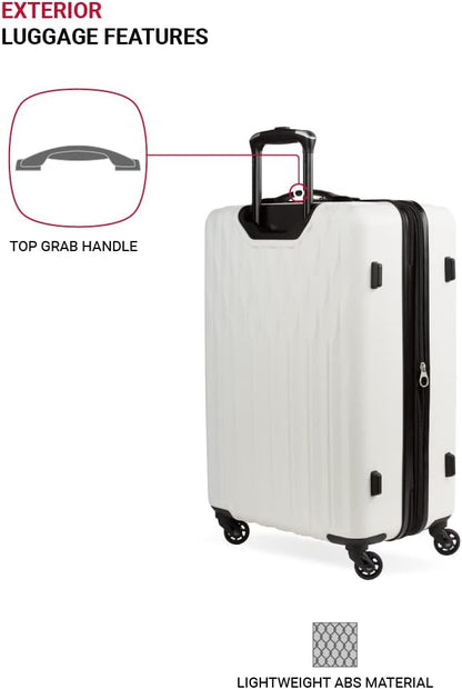 8018 Hardside Expandable Luggage with Spinner Wheels, White, Carry-On 20-Inch