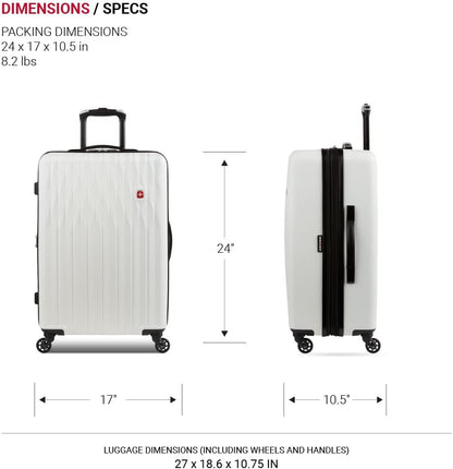 8018 Hardside Expandable Luggage with Spinner Wheels, White, Carry-On 20-Inch