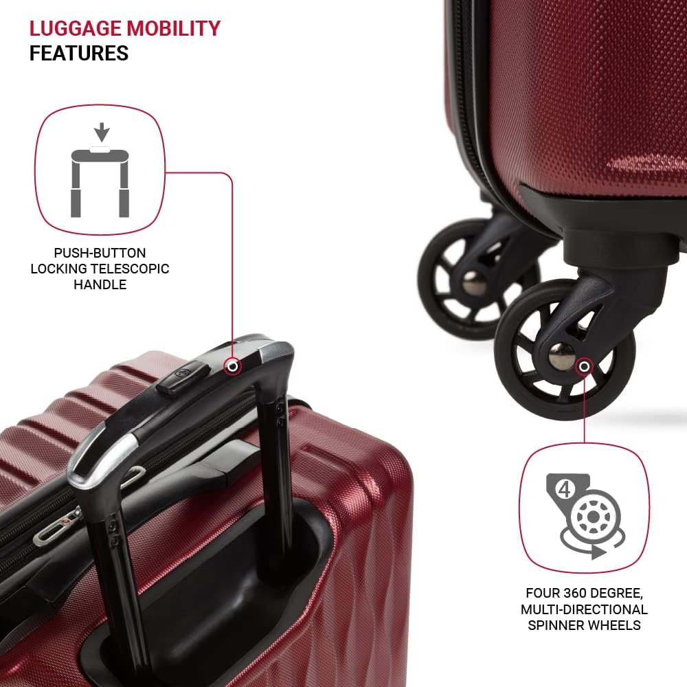 8018 Hardside Expandable Luggage with Spinner Wheels, White, Carry-On 20-Inch