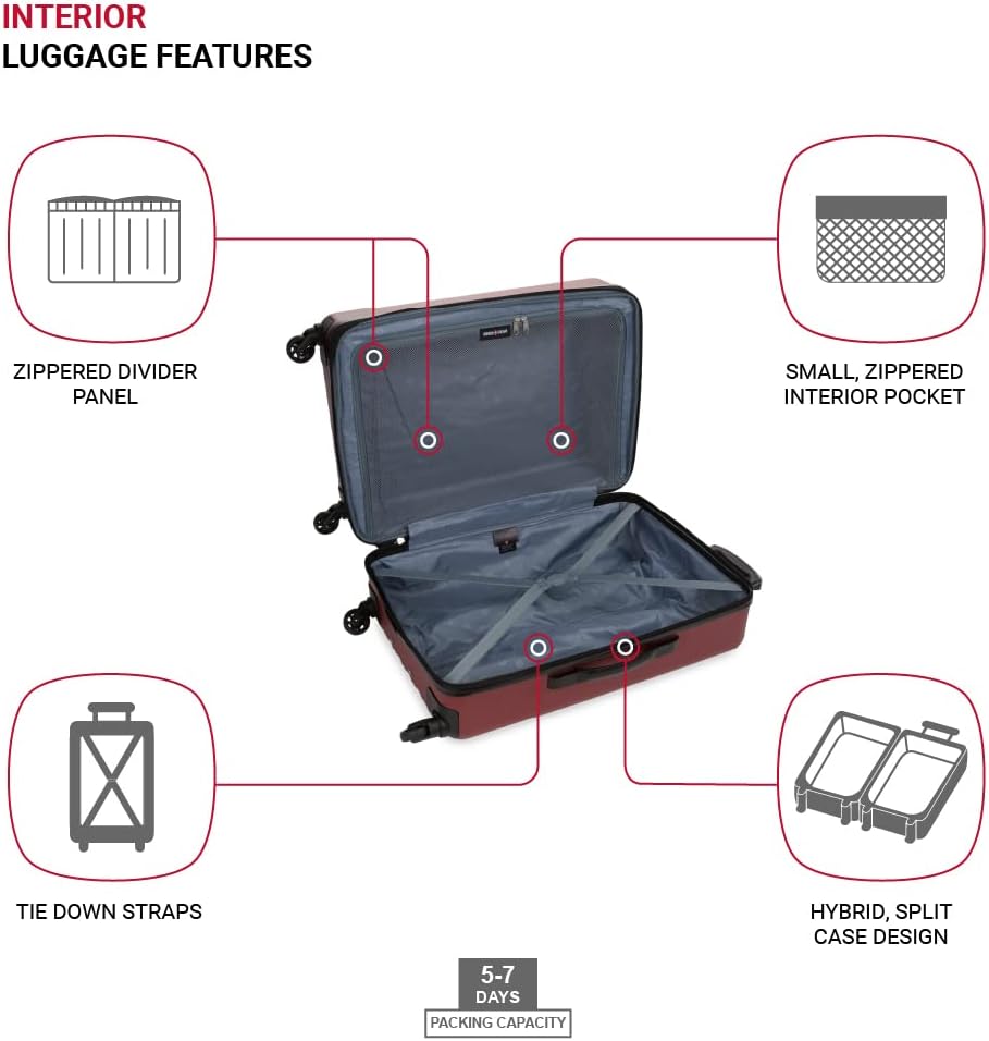 8018 Hardside Expandable Luggage with Spinner Wheels, White, Carry-On 20-Inch