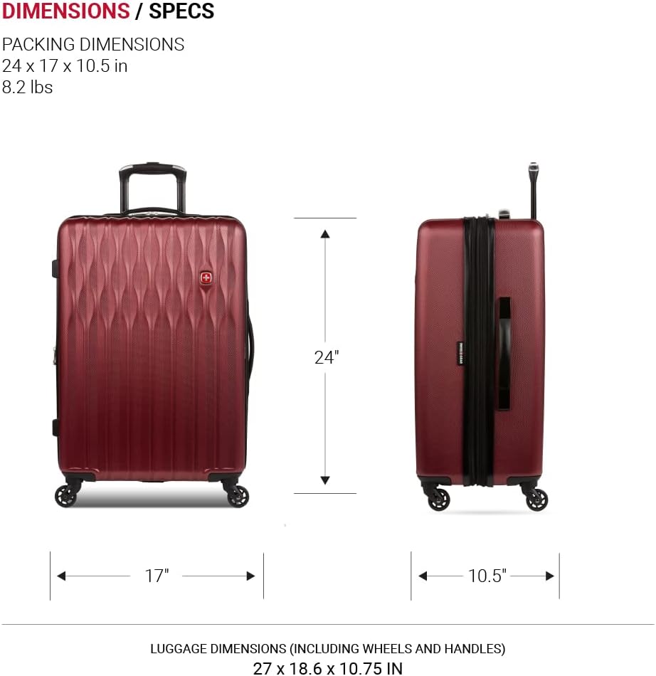 8018 Hardside Expandable Luggage with Spinner Wheels, White, Carry-On 20-Inch
