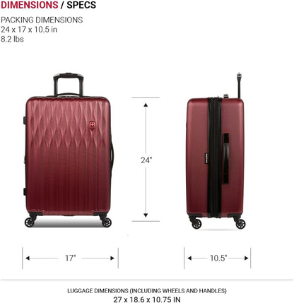 8018 Hardside Expandable Luggage with Spinner Wheels, White, Carry-On 20-Inch