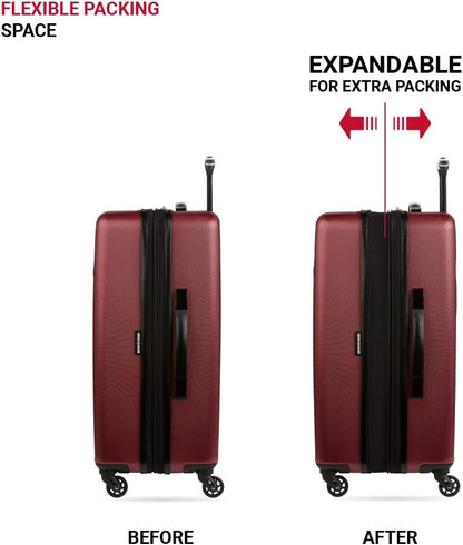 8018 Hardside Expandable Luggage with Spinner Wheels, White, Carry-On 20-Inch