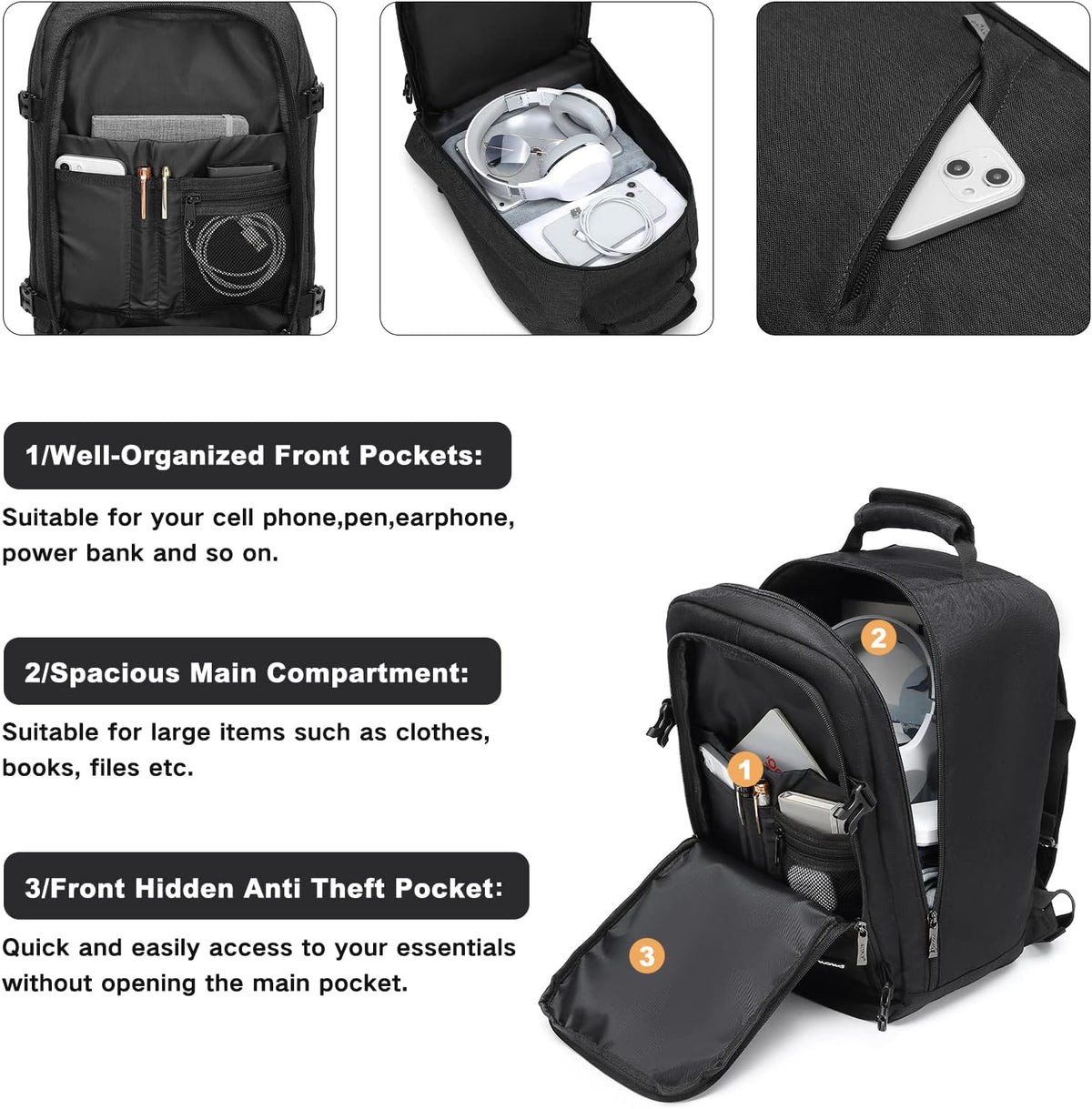 Carry on Backpack, Airline Approved Under Seat Travel Backpack