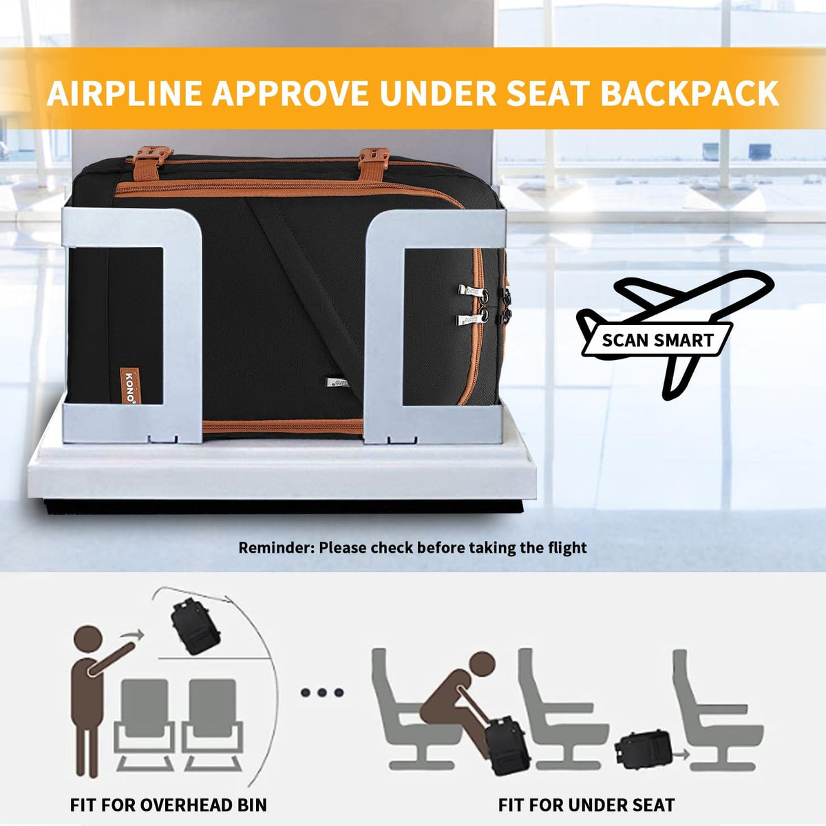 Carry on Backpack, Airline Approved Under Seat Travel Backpack