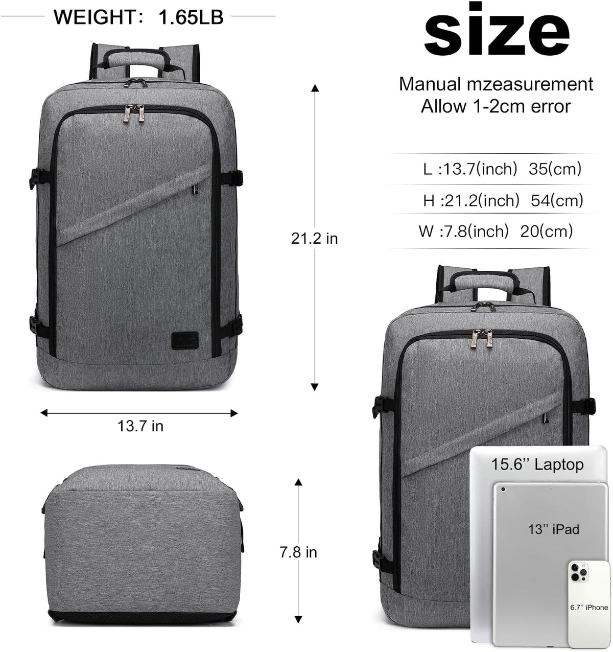 Carry on Backpack, Airline Approved Under Seat Travel Backpack