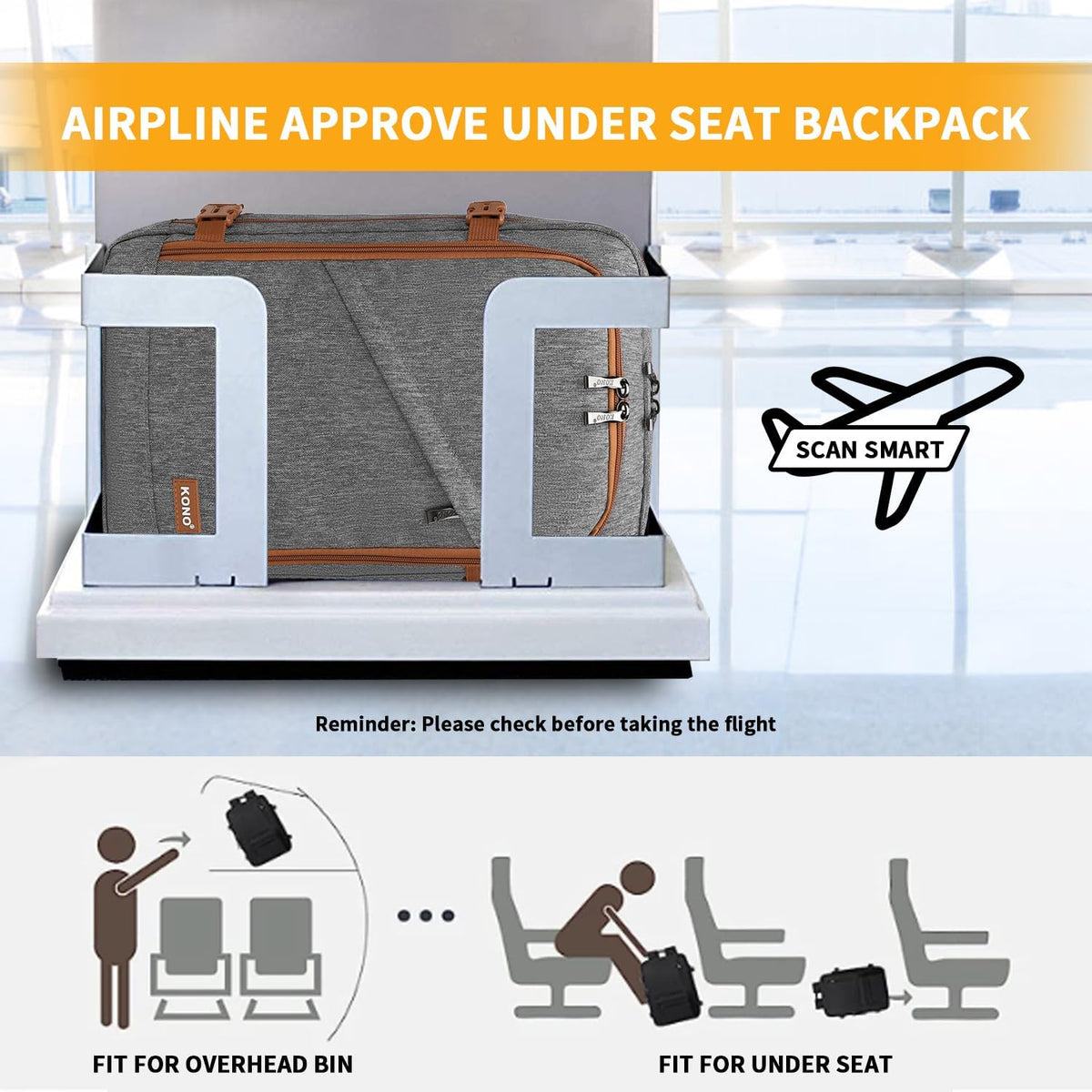 Carry on Backpack, Airline Approved Under Seat Travel Backpack
