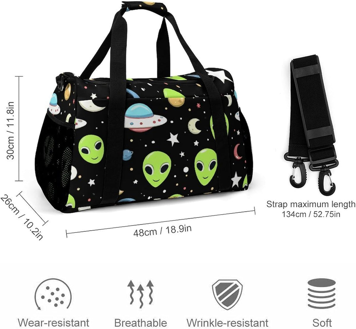 Gym and Travel Weekender Bag Duffel Sports Overnight Simple Carry Options for Men Women