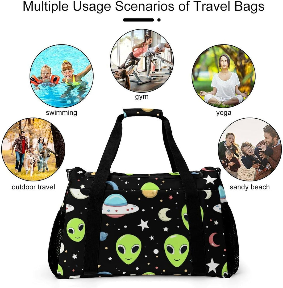 Gym and Travel Weekender Bag Duffel Sports Overnight Simple Carry Options for Men Women