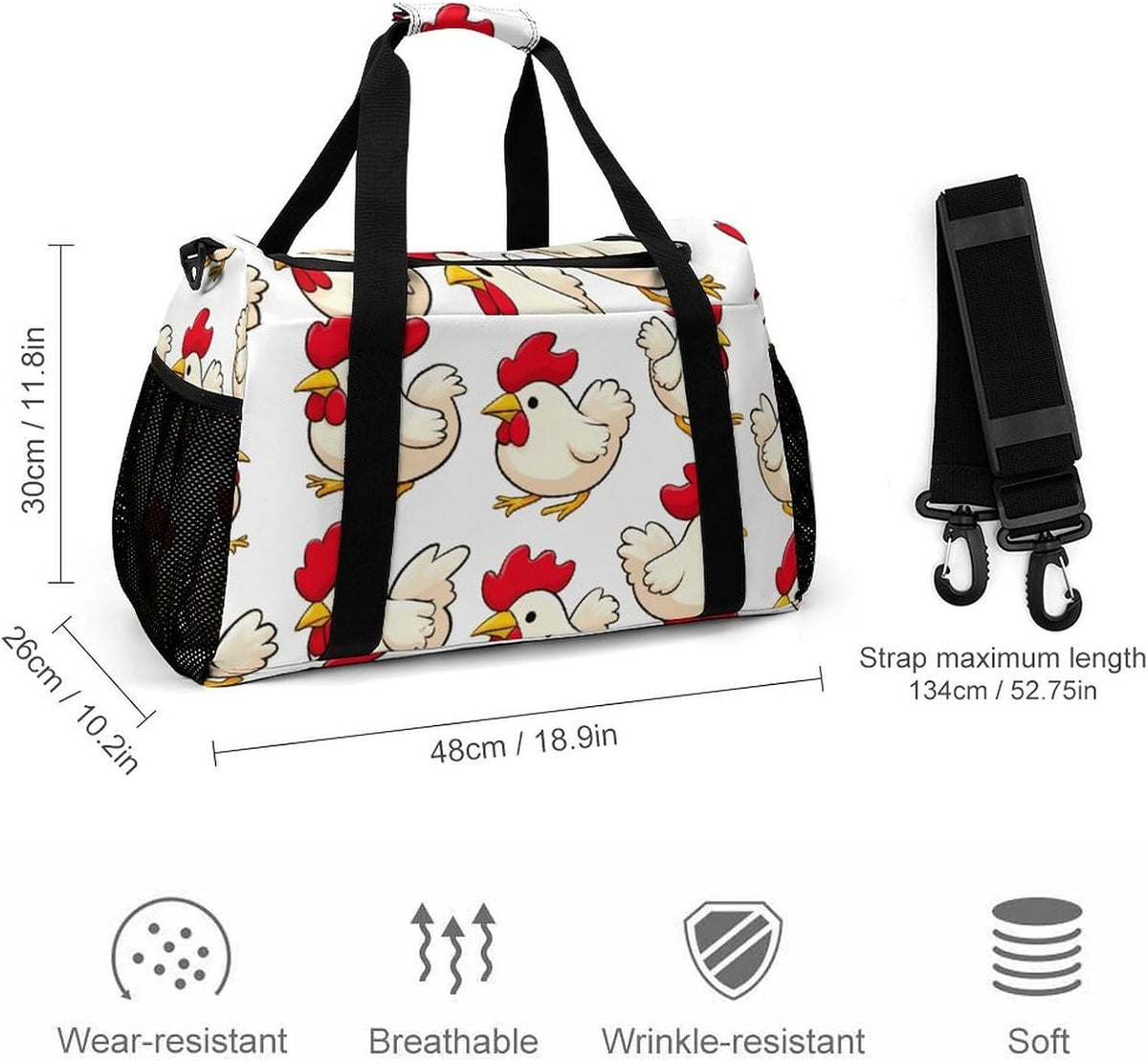 Gym and Travel Weekender Bag Duffel Sports Overnight Simple Carry Options for Men Women