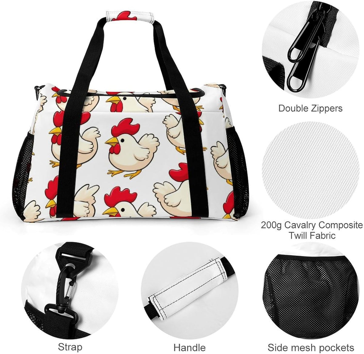Gym and Travel Weekender Bag Duffel Sports Overnight Simple Carry Options for Men Women