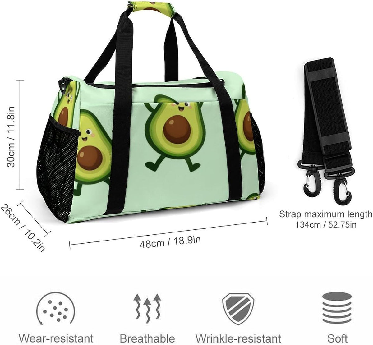 Gym and Travel Weekender Bag Duffel Sports Overnight Simple Carry Options for Men Women