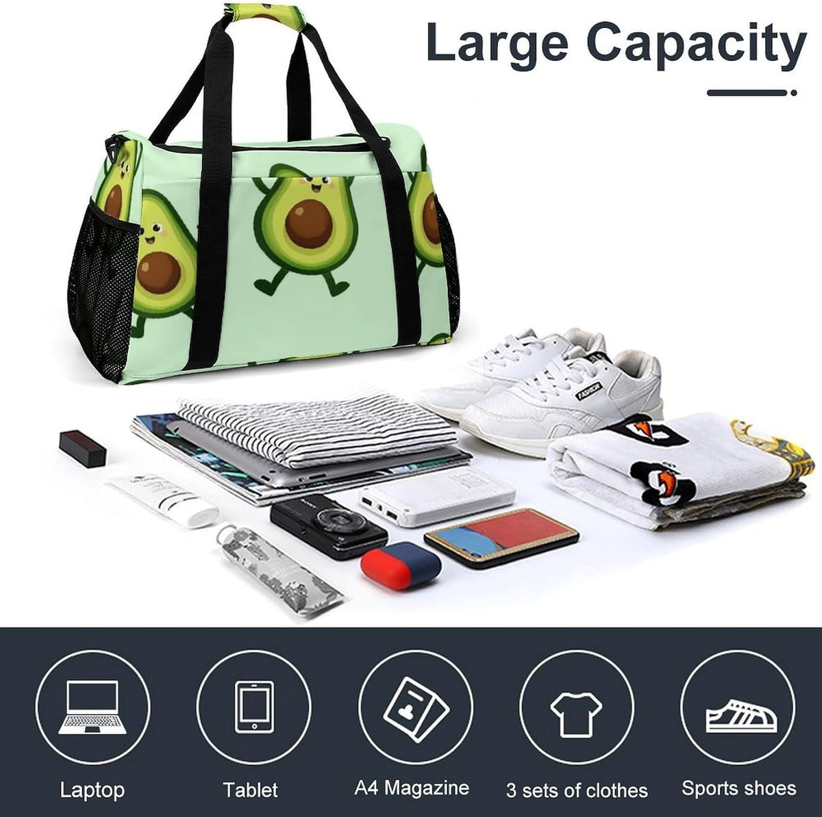 Gym and Travel Weekender Bag Duffel Sports Overnight Simple Carry Options for Men Women