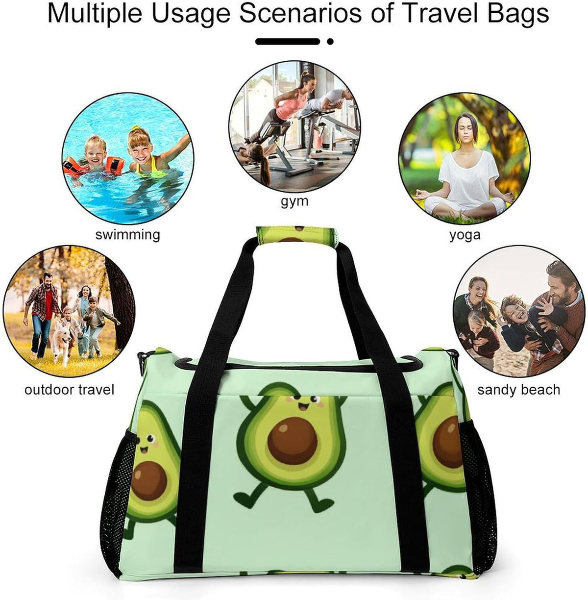 Gym and Travel Weekender Bag Duffel Sports Overnight Simple Carry Options for Men Women