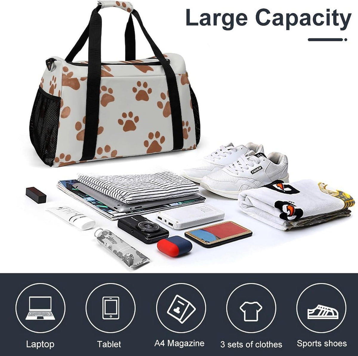 Gym and Travel Weekender Bag Duffel Sports Overnight Simple Carry Options for Men Women