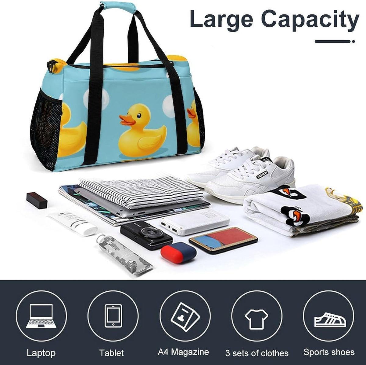 Gym and Travel Weekender Bag Duffel Sports Overnight Simple Carry Options for Men Women