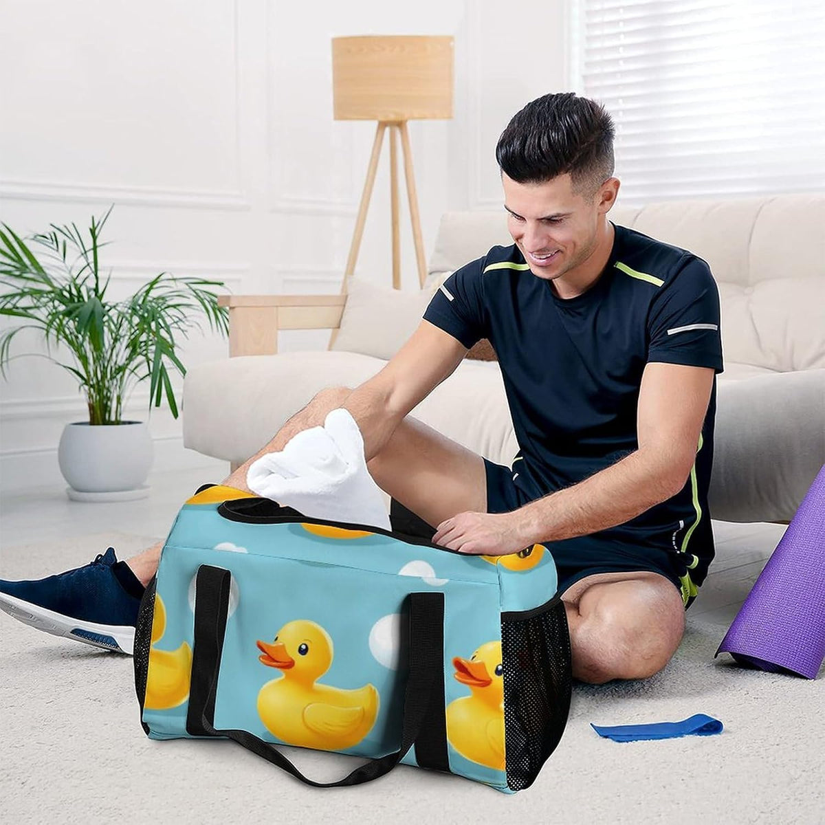 Gym and Travel Weekender Bag Duffel Sports Overnight Simple Carry Options for Men Women