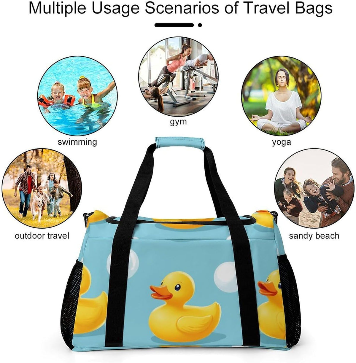 Gym and Travel Weekender Bag Duffel Sports Overnight Simple Carry Options for Men Women