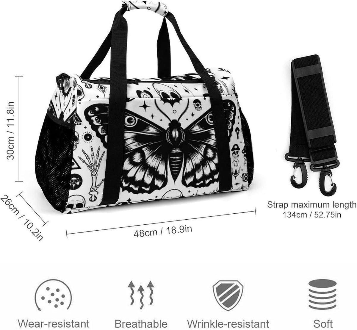 Gym and Travel Weekender Bag Duffel Sports Overnight Simple Carry Options for Men Women