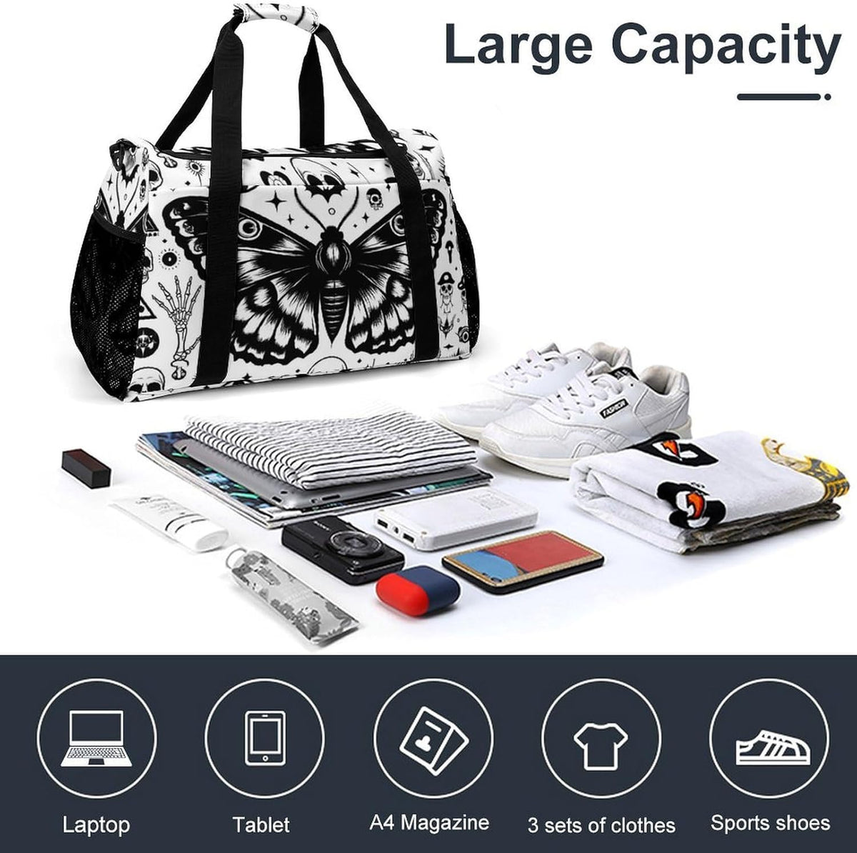 Gym and Travel Weekender Bag Duffel Sports Overnight Simple Carry Options for Men Women