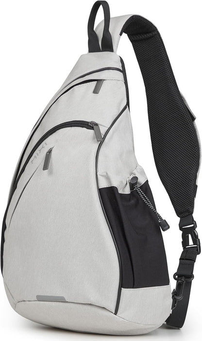Sling Bag Men Backpack Unisex One Shoulder Bag Hiking Travel Backpack Crossbody with USB Port for Men Women Versatile Casual Daypack-19 inch,Dark Blue