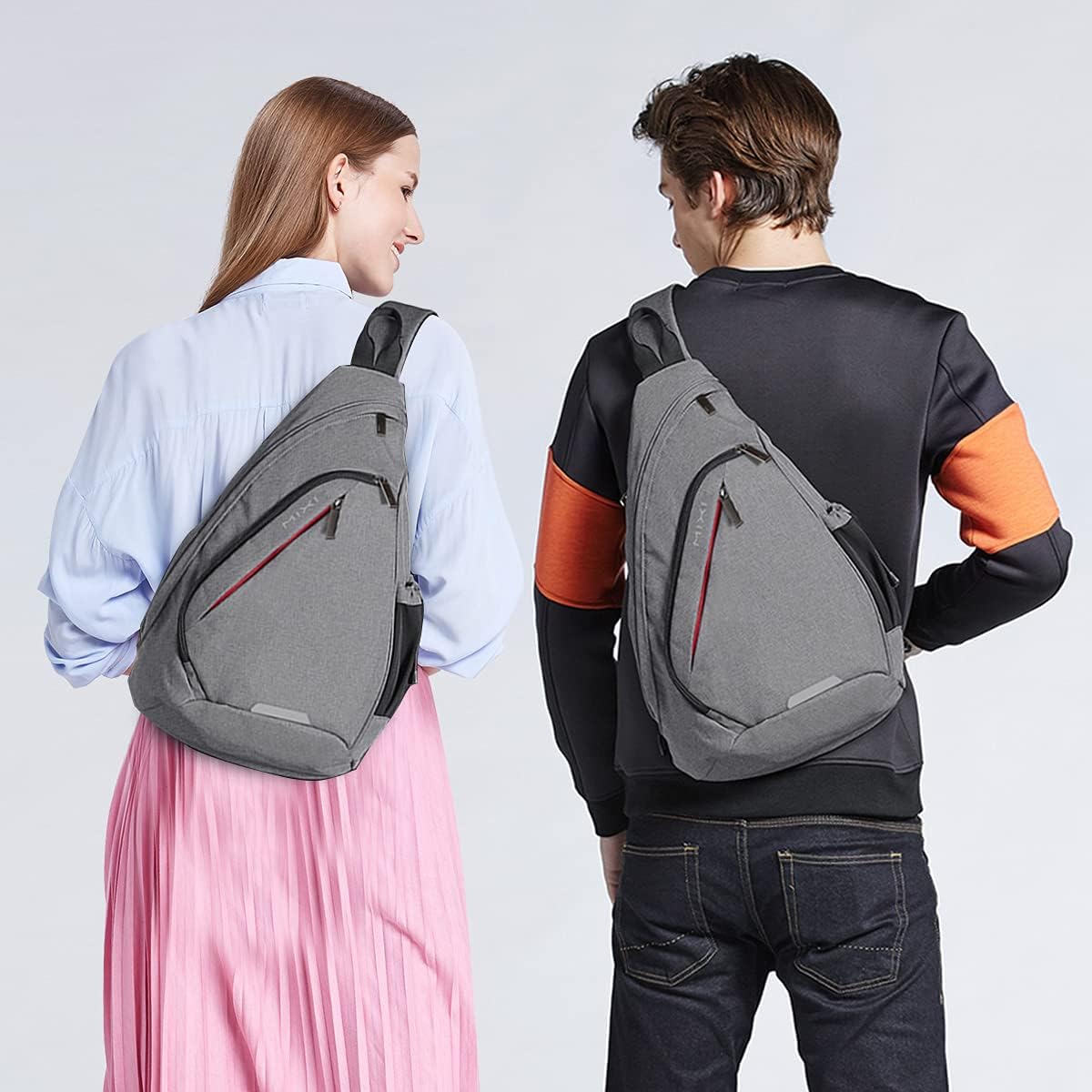 Sling Bag Men Backpack Unisex One Shoulder Bag Hiking Travel Backpack Crossbody with USB Port for Men Women Versatile Casual Daypack-19 inch,Dark Blue