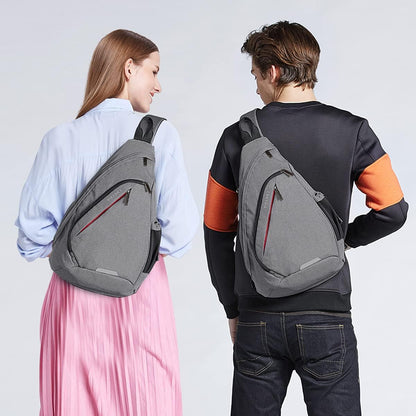 Sling Bag Men Backpack Unisex One Shoulder Bag Hiking Travel Backpack Crossbody with USB Port for Men Women Versatile Casual Daypack-19 inch,Dark Blue