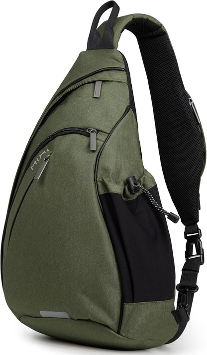 Sling Bag Men Backpack Unisex One Shoulder Bag Hiking Travel Backpack Crossbody with USB Port for Men Women Versatile Casual Daypack-19 inch,Dark Blue