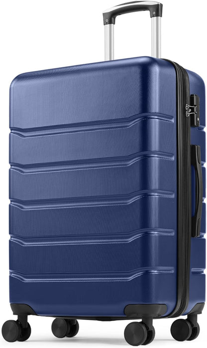 20 Inch Carry On Luggage, Lightweight ABS Rolling Hard Shell Suitcase with Quiet Spinner Wheels, Built-in TSA Lock, Portable Travel Suitcase for Business Trip & Vacation Use, Pink