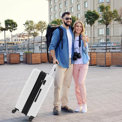 20 Inch Carry On Luggage, Lightweight ABS Rolling Hard Shell Suitcase with Quiet Spinner Wheels, Built-in TSA Lock, Portable Travel Suitcase for Business Trip & Vacation Use, Pink