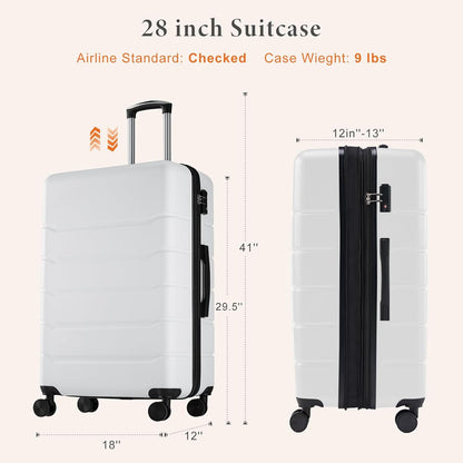 20 Inch Carry On Luggage, Lightweight ABS Rolling Hard Shell Suitcase with Quiet Spinner Wheels, Built-in TSA Lock, Portable Travel Suitcase for Business Trip & Vacation Use, Pink