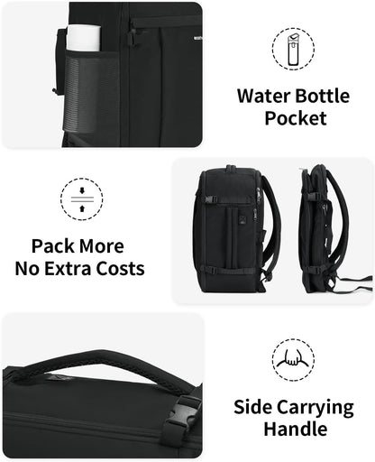 Travel Backpack for Women, Carry on Backpack with USB Charging Hole, Spirit Airlines Personal Item Bag Flight Approved, 15.6 Inch Laptop Backpack with Anti Theft Pockets, 30L, Pink