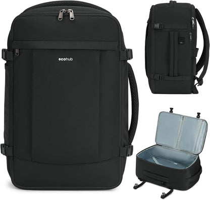 Travel Backpack for Women, Carry on Backpack with USB Charging Hole, Spirit Airlines Personal Item Bag Flight Approved, 15.6 Inch Laptop Backpack with Anti Theft Pockets, 30L, Pink