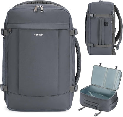 Travel Backpack for Women, Carry on Backpack with USB Charging Hole, Spirit Airlines Personal Item Bag Flight Approved, 15.6 Inch Laptop Backpack with Anti Theft Pockets, 30L, Pink