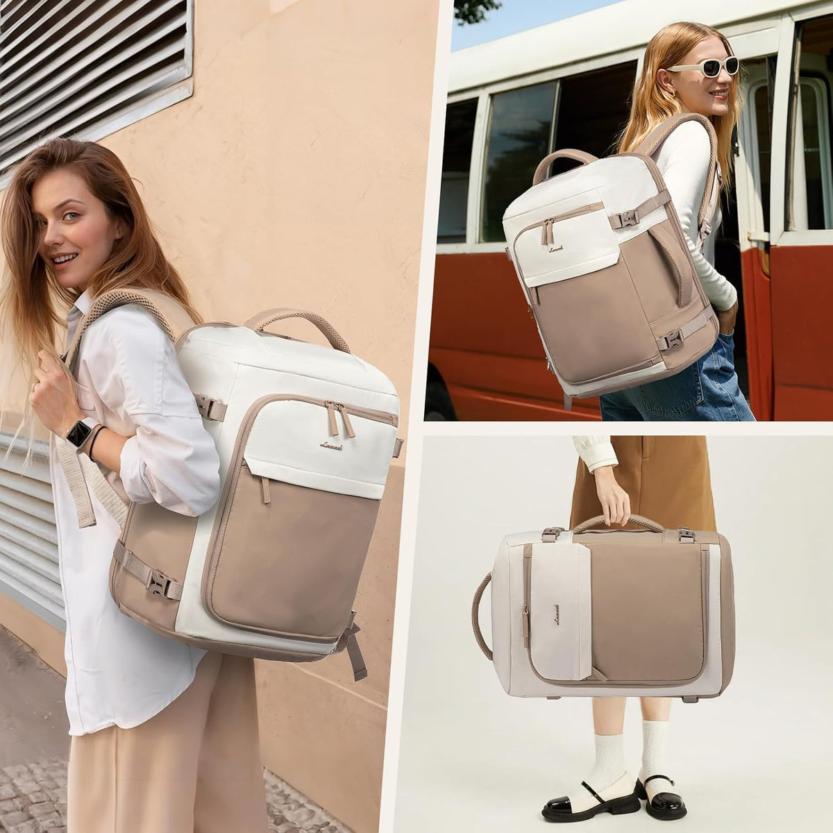 Travel Backpack for Women 17.3 Inch Carry On Backpack for Traveling on Airplane, Water Resistant Computer Backpack Luggage, Lightweight Business Rucksack as Personal Item Travel Bag