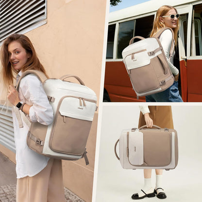 Travel Backpack for Women 17.3 Inch Carry On Backpack for Traveling on Airplane, Water Resistant Computer Backpack Luggage, Lightweight Business Rucksack as Personal Item Travel Bag