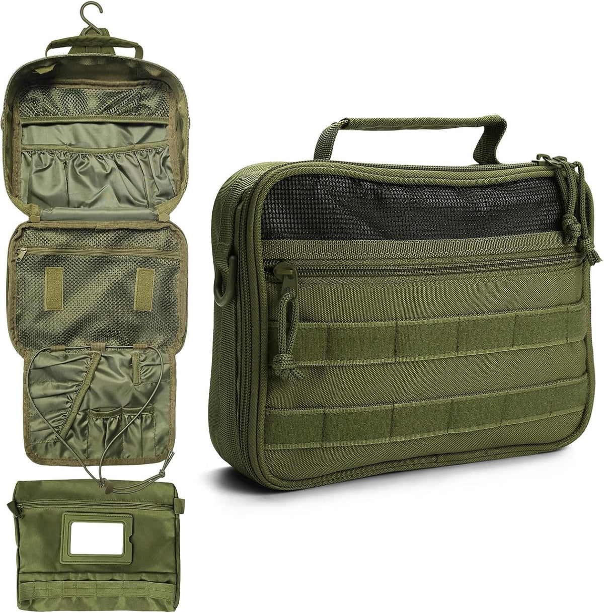 Toiletry Bag for Men Travel Toiletry Organizer Dopp Kit Organizer Toiletries Travel Bag Shaving Hygiene Bag Bathroom Hanging Men's Toiletry Bag for Short Trips Army Green