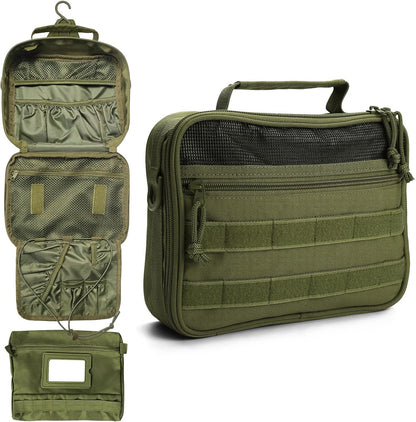 Toiletry Bag for Men Travel Toiletry Organizer Dopp Kit Organizer Toiletries Travel Bag Shaving Hygiene Bag Bathroom Hanging Men's Toiletry Bag for Short Trips Army Green