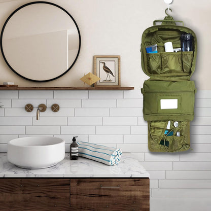Toiletry Bag for Men Travel Toiletry Organizer Dopp Kit Organizer Toiletries Travel Bag Shaving Hygiene Bag Bathroom Hanging Men's Toiletry Bag for Short Trips Army Green