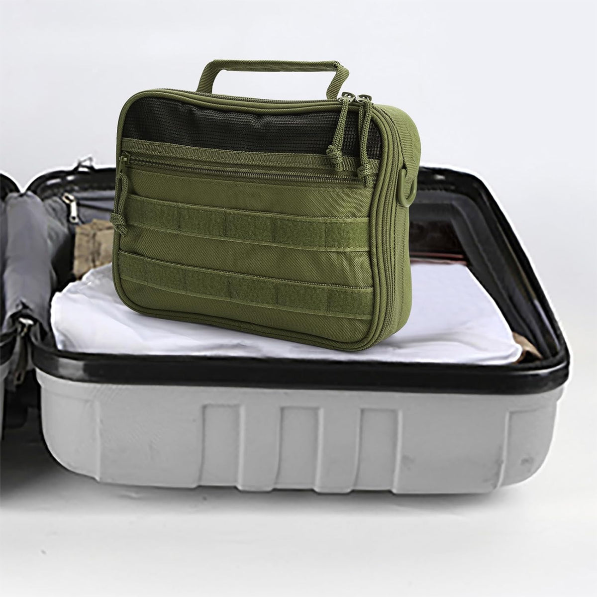 Toiletry Bag for Men Travel Toiletry Organizer Dopp Kit Organizer Toiletries Travel Bag Shaving Hygiene Bag Bathroom Hanging Men's Toiletry Bag for Short Trips Army Green